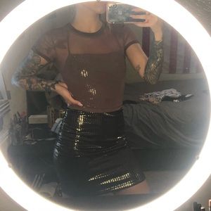 Strappy shiny dress with top